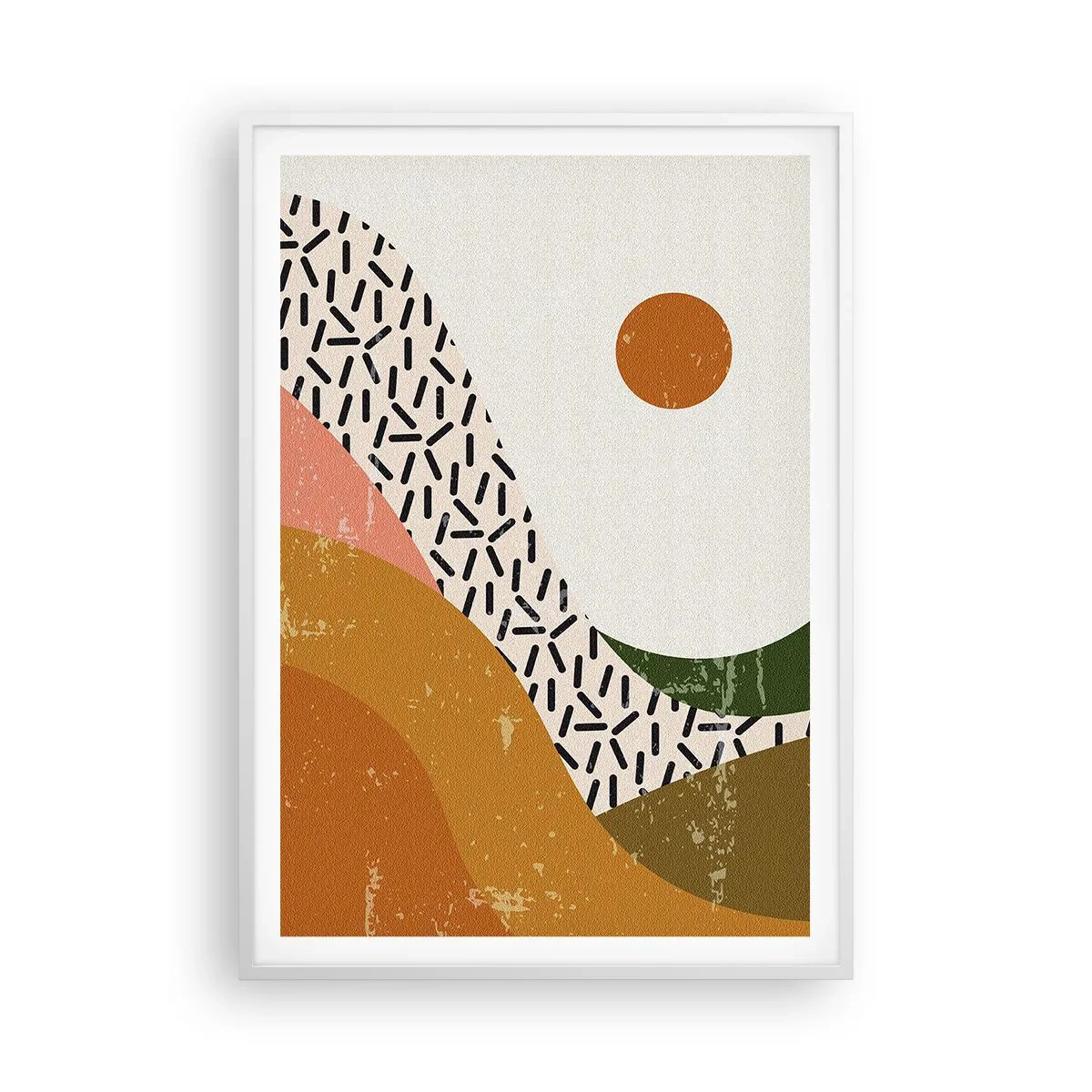 Affisch i vit ram - Solig abstraktion - 70x100 cm