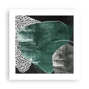 Affisch - Färgstark abstraktion med en guldflinga - 40x40 cm