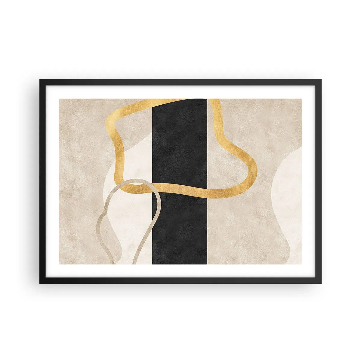 Affisch i svart ram - Slingrande former - 70x50 cm