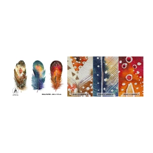 Provbit av fototapet Premium Sand - Ritualer, seder, hemligheter - Fågelfjäder, Fågel, Abstraktion - 100x30 cm