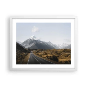 Affisch i vit ram - Väg till fjällens hjärta - 50x40 cm