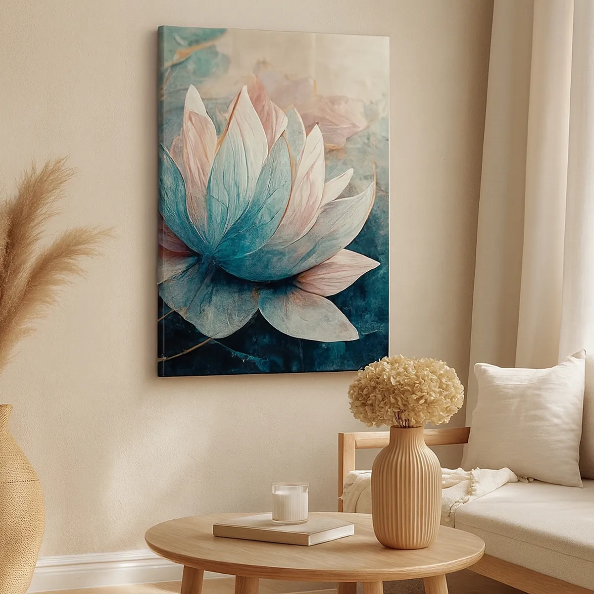 Canvastavla - Bild på duk - Stjärnor i en sjö - 50x70 cm