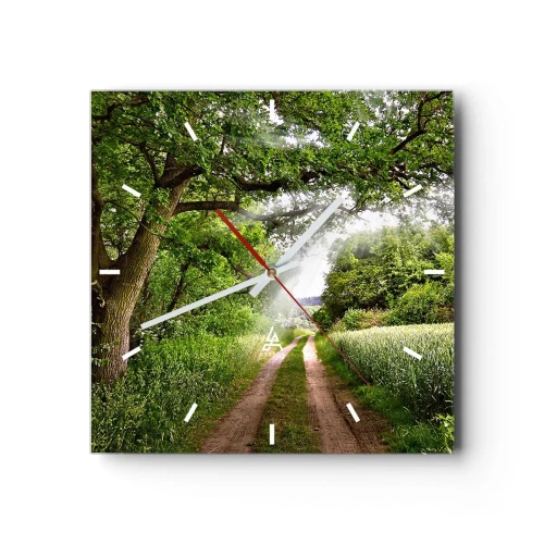 Väggklocka - Klocka på glas - Et in Arcadia ego - 30x30 cm