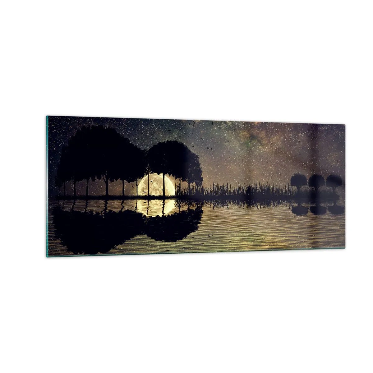 Glastavla - Bild på glas - En natt i världens ände - 100x40 cm