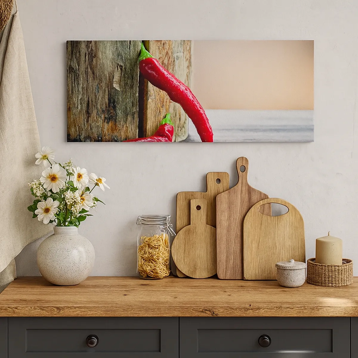 Canvastavla - Bild på duk - Red hot chili peppers - 30x30 cm