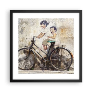 Affisch i svart ram - Sant eller falskt? - 40x40 cm