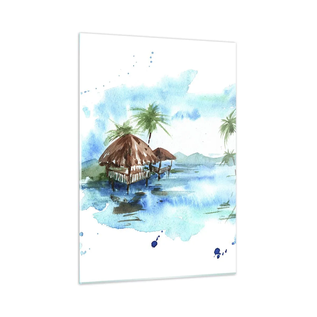 Glastavla - Bild på glas - Någonstans i Stilla havet - 50x70 cm