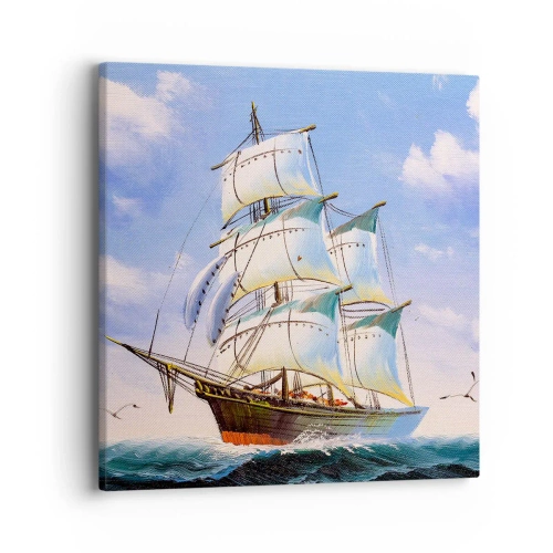 Canvastavla - Bild på duk - Stolt med vinden - 40x40 cm