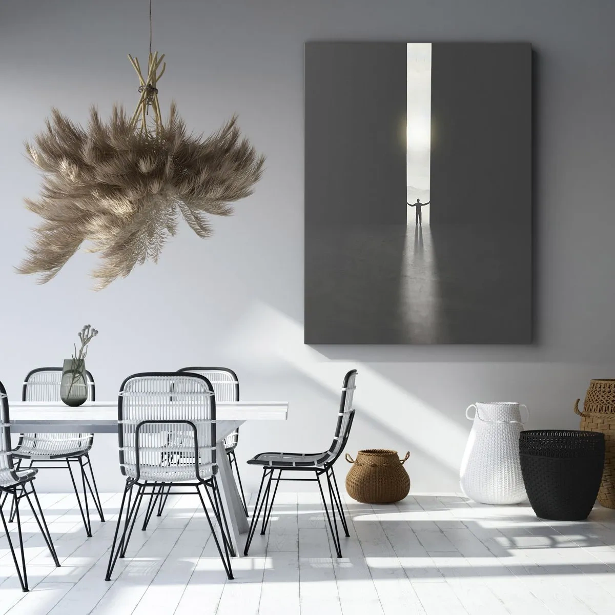 Canvastavla - Bild på duk - Ett steg mot den ljusa framtiden - 65x120 cm