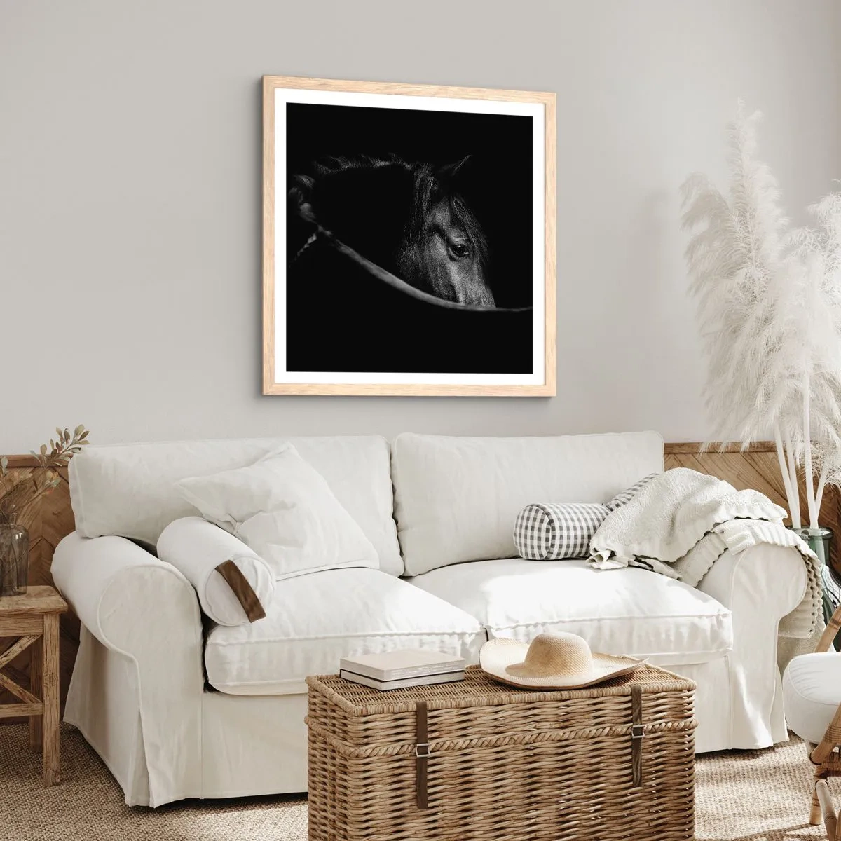 Affisch i ram av ljusek - Svart prins - 40x40 cm