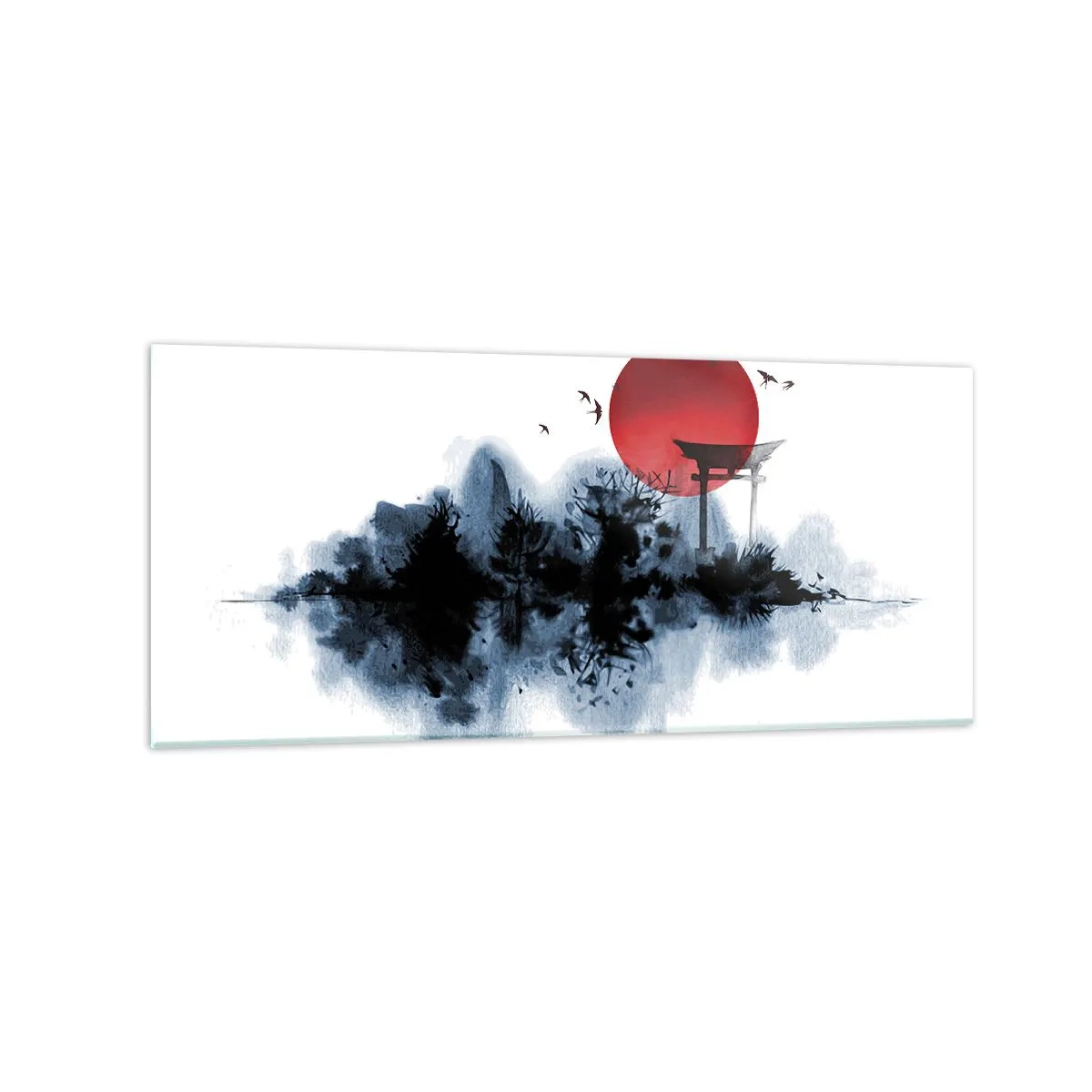 Glastavla - Bild på glas - Japansk utsikt - 120x50 cm