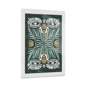 Glastavla - Bild på glas - Som ett folkligt mönster - 50x70 cm