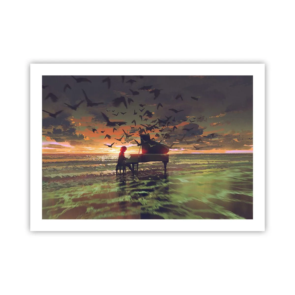 Affisch - Konsert för piano och vågor - 70x50 cm