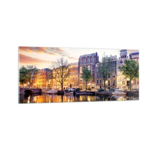 Glastavla - Bild på glas - Återhållsam och lugn holländsk skönhet - 100x40 cm
