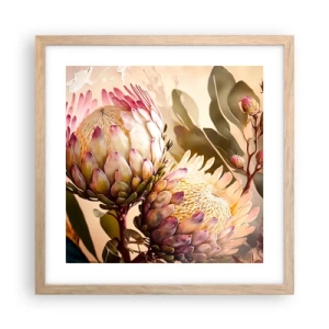 Affisch i ram av ljusek - Ömsint omfamnad - 40x40 cm