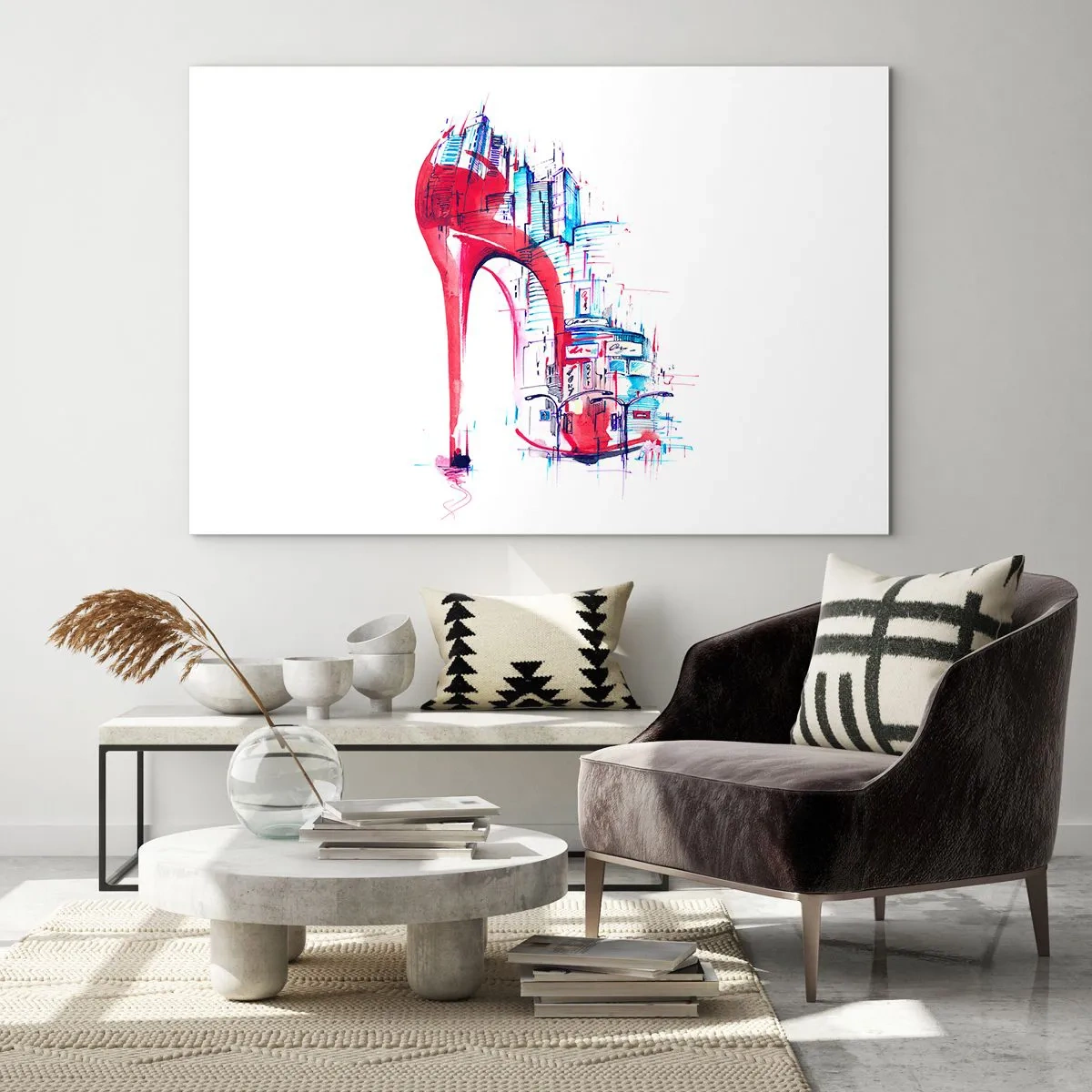 Glastavla - Bild på glas - Storstadselegant - 70x50 cm