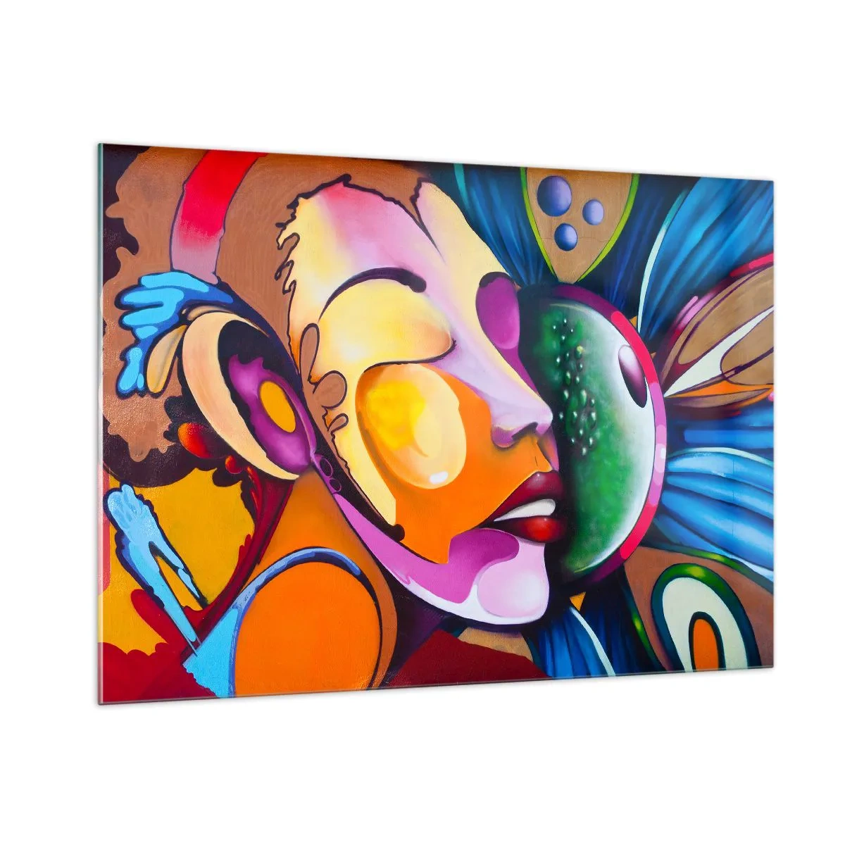 Glastavla - Bild på glas - Känna på med färg - 100x70 cm