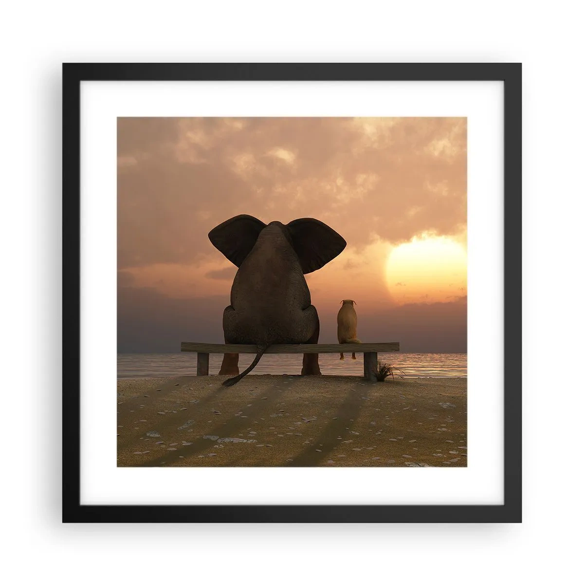 Affisch i svart ram - Det är bra att vara tyst tillsammans - 40x40 cm