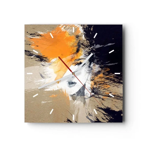 Väggklocka - Klocka på glas - Och så blir det ljus - 30x30 cm