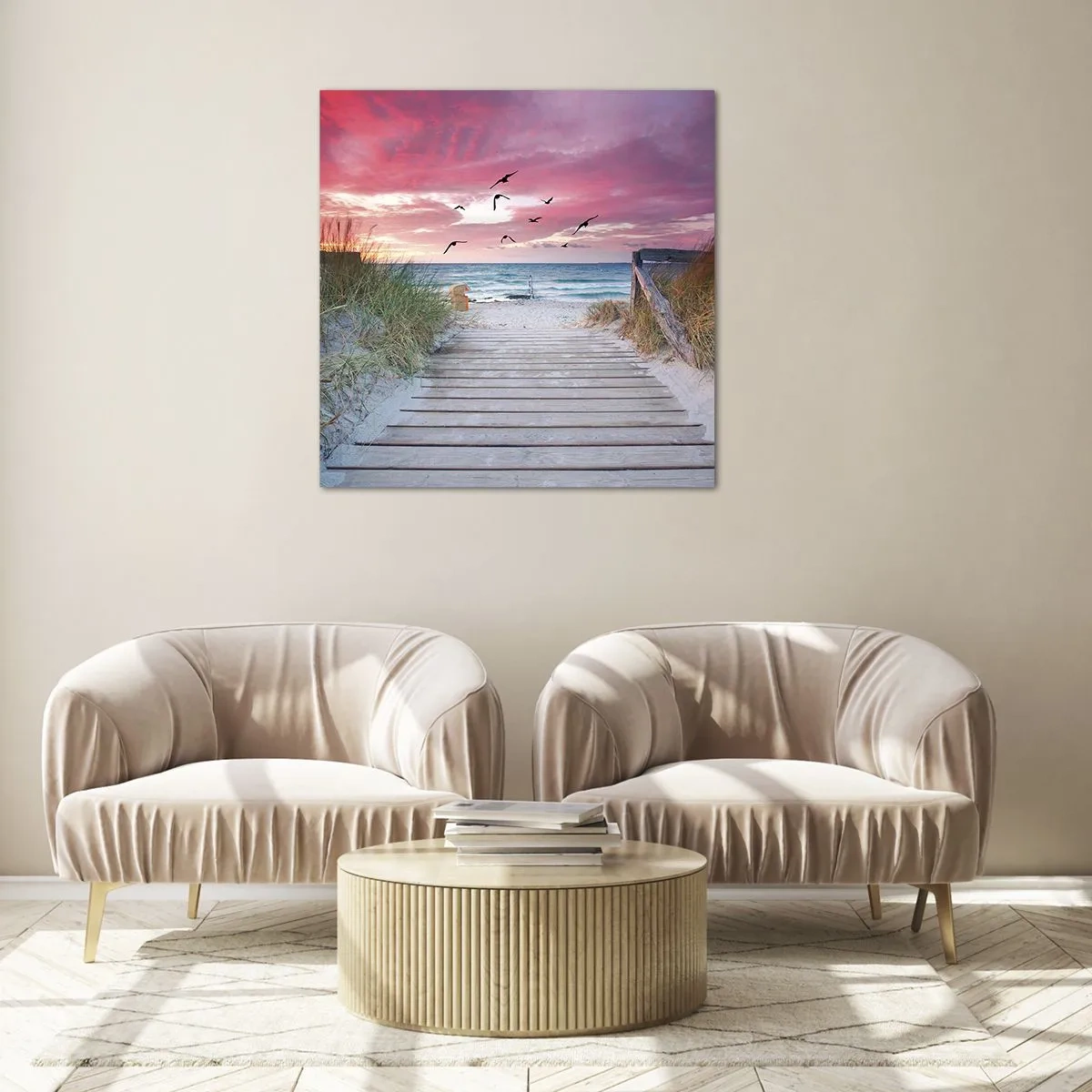 Glastavla - Bild på glas - Östersjöimpression - 50x50 cm