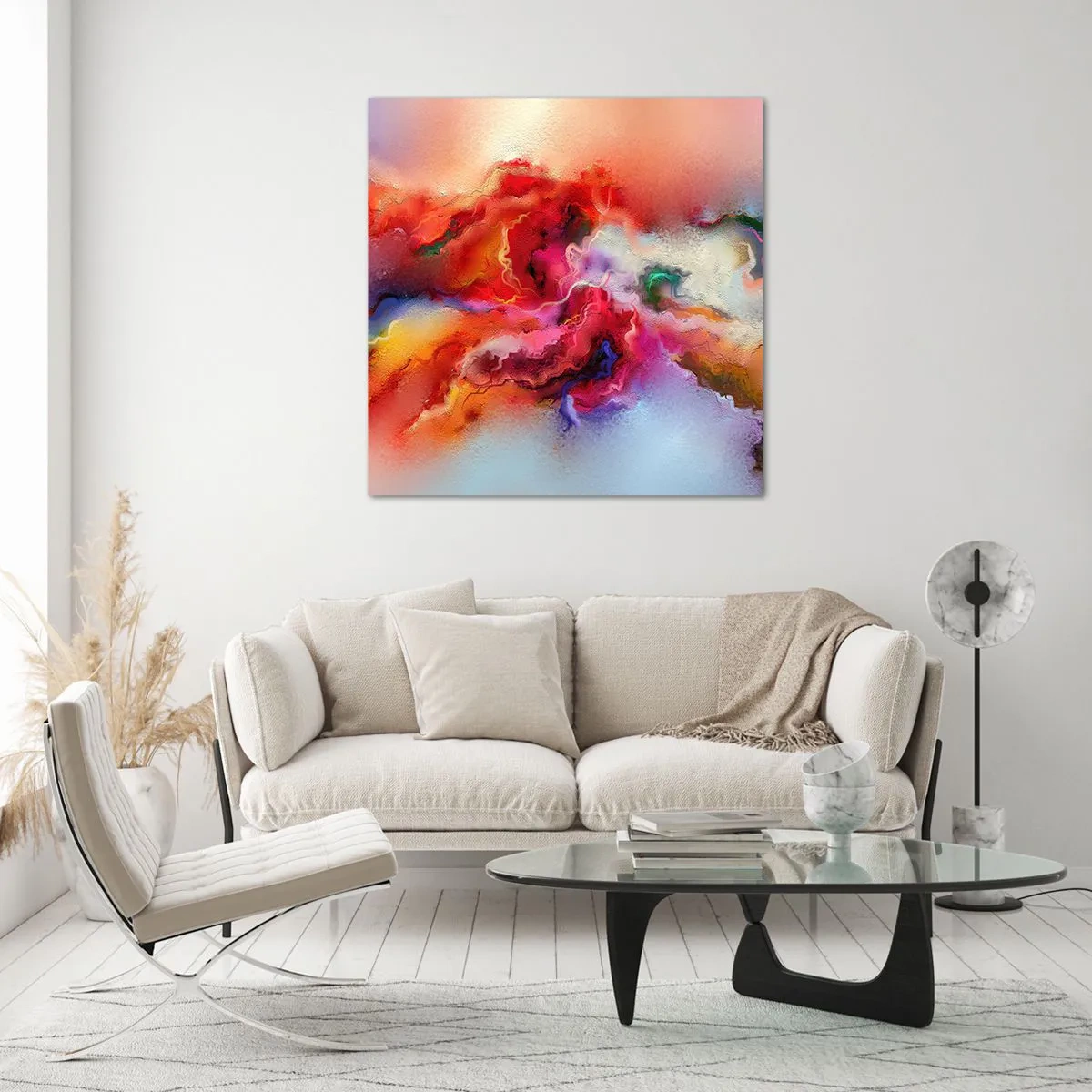 Glastavla - Bild på glas - Fåna drömmarna - rök - 60x60 cm