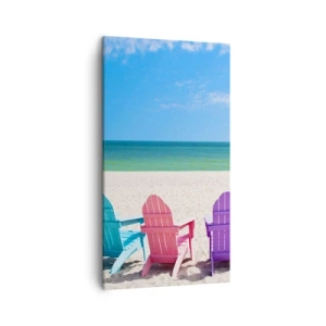 Canvastavla - Bild på duk - Regnbågsstrand - 45x80 cm