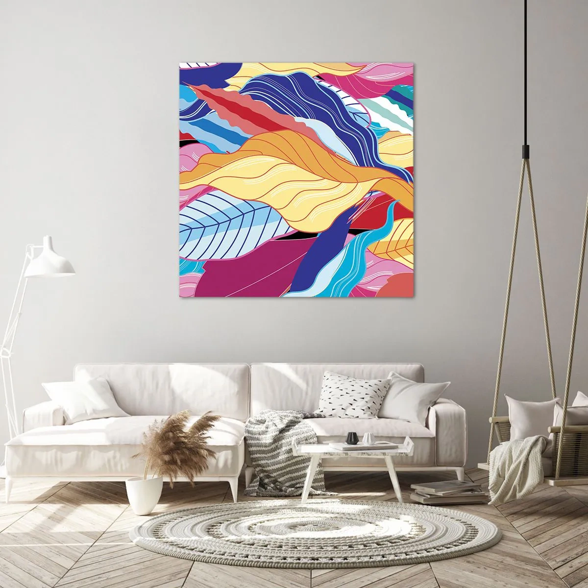 Canvastavla - Bild på duk - Färgglad röra - 70x70 cm