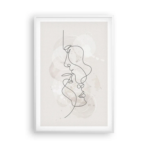 Affisch i vit ram - Tilltrasslade i famn - 61x91 cm