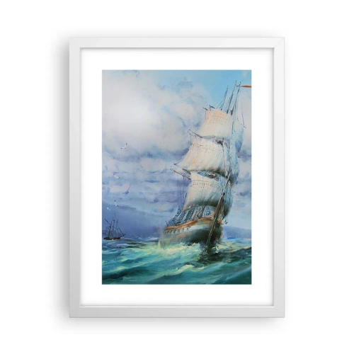 Affisch i vit ram - Goda vindar - 30x40 cm