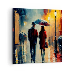 Canvastavla - Bild på duk - Kärlekshistoria på stan - 50x50 cm
