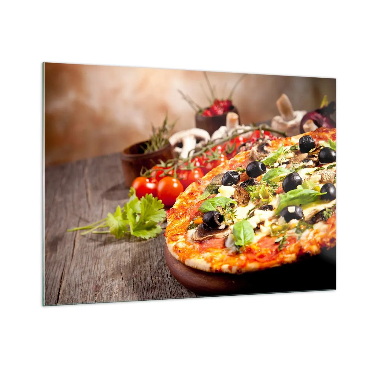 Glastavla - Bild på glas - Ingredienser ur jorden - 100x70 cm