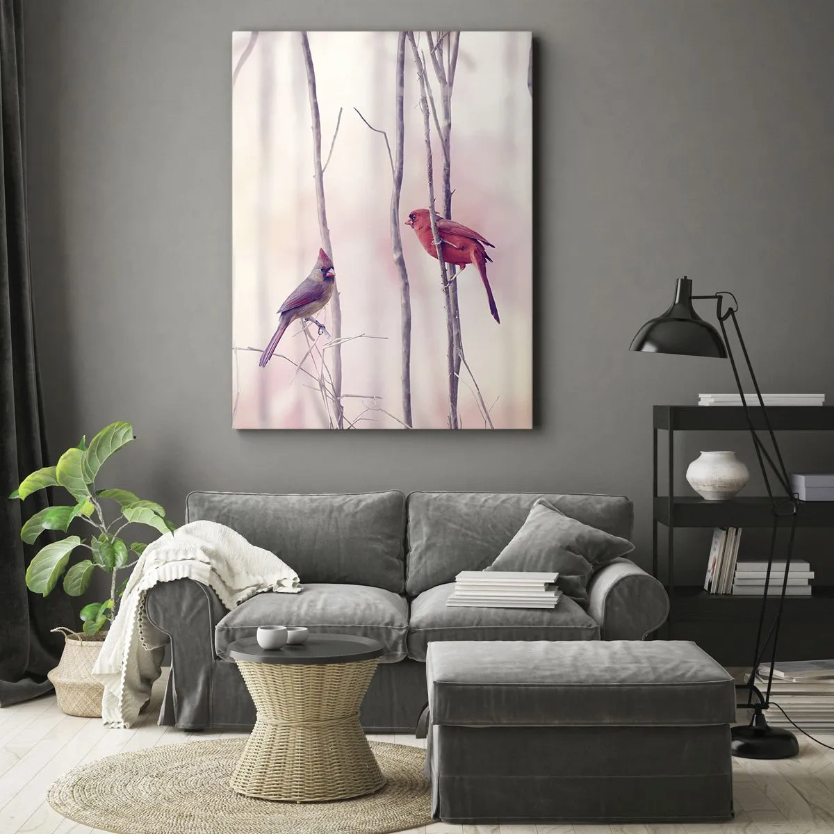 Canvastavla - Bild på duk - Rosa skogens saga - 50x70 cm