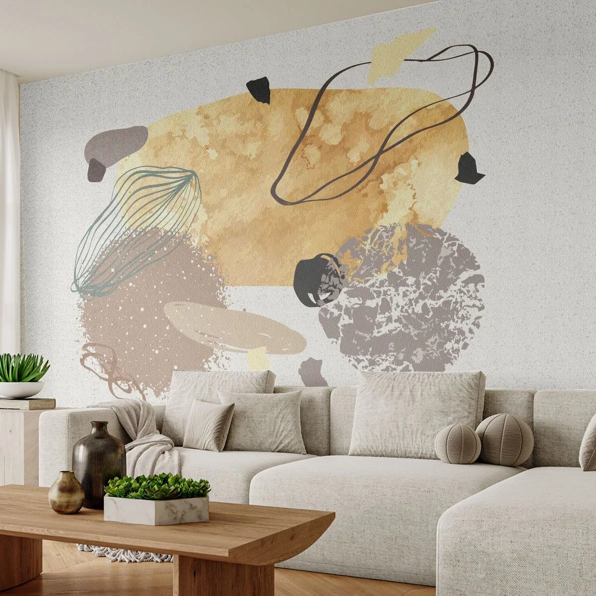 Fototapet Premium Canvas - Olika former - Abstraktion, Bit, Minimalism - 250x175 cm