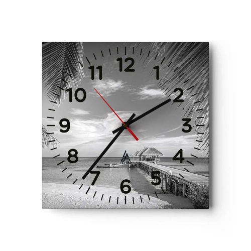 Väggklocka - Klocka på glas - Minne eller dröm? - 30x30 cm