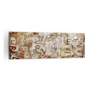 Canvastavla - Bild på duk - Snacket reduceras till enstaka bokstäver - 160x50 cm