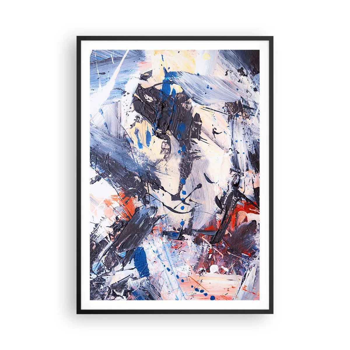 Affisch i svart ram - Abstraktionen galna dans - 70x100 cm