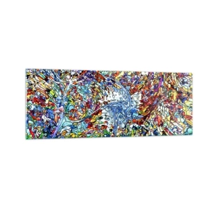 Glastavla - Bild på glas - Glasmålning - droppar  - 140x50 cm