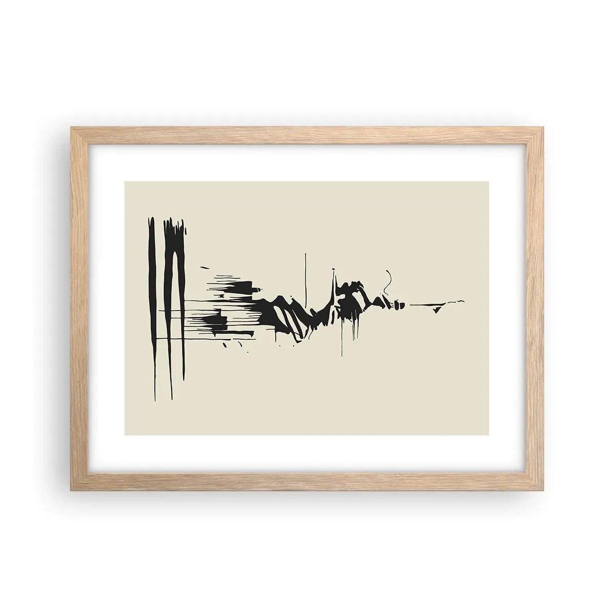 Affisch i ram av ljusek - Skyndsam abstraktion - 40x30 cm