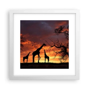 Affisch i vit ram - Liten middag med de närmaste - 30x30 cm