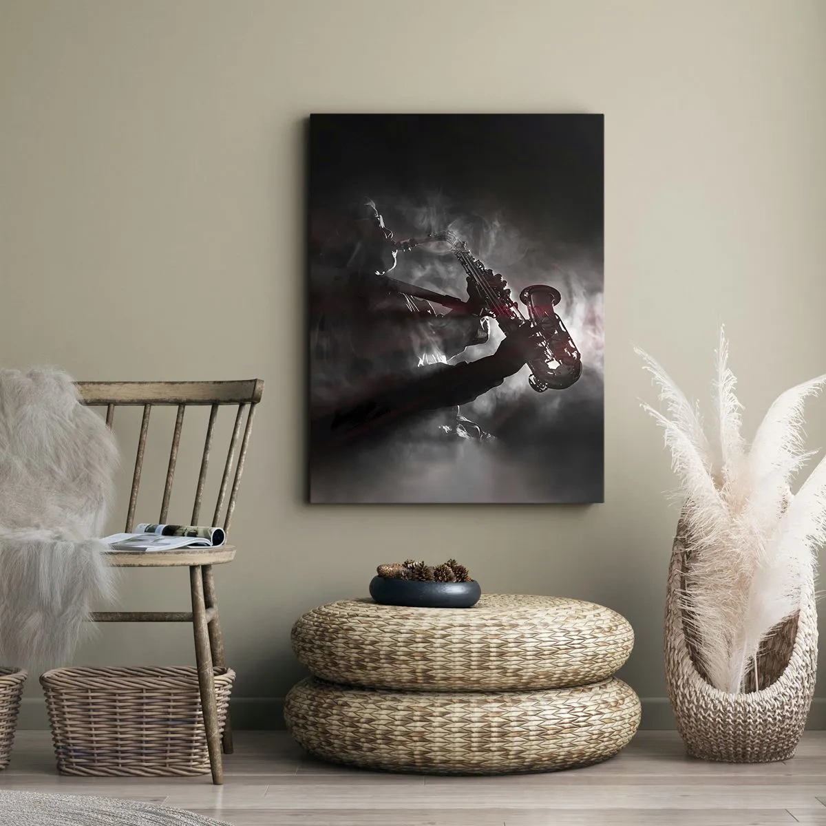 Canvastavla - Bild på duk - I jazzens ångor - 50x70 cm