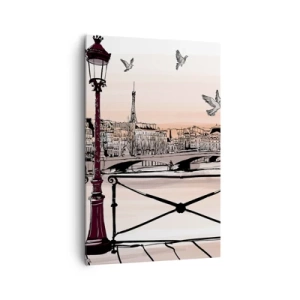 Canvastavla - Bild på duk - Över Paris tak - 80x120 cm