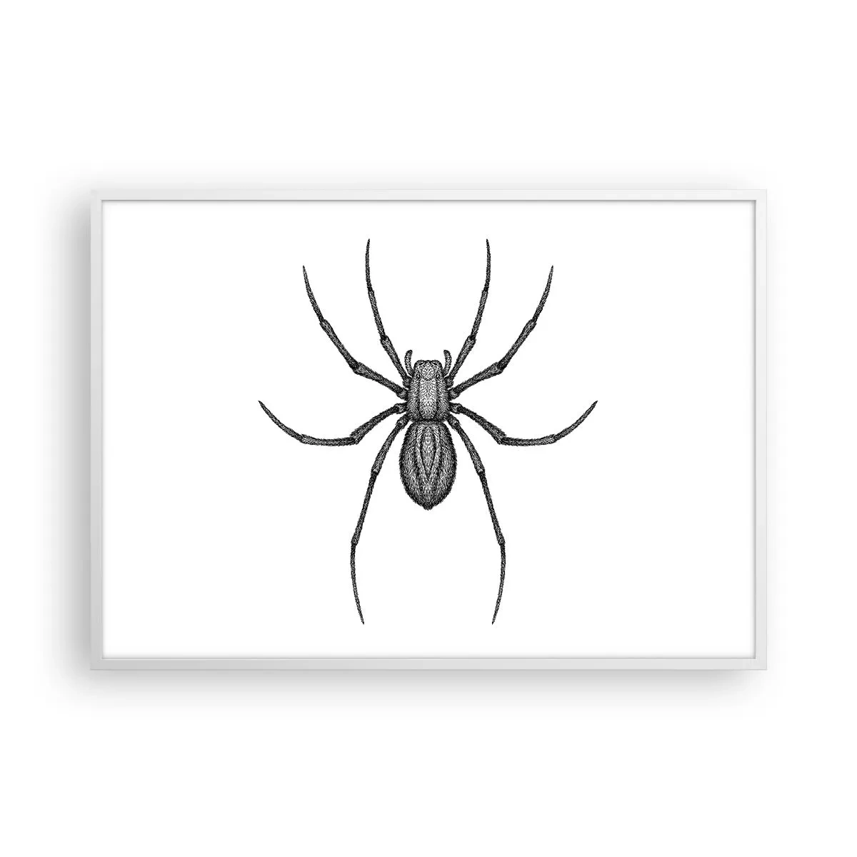 Affisch i vit ram - Oroväckande precision - 100x70 cm