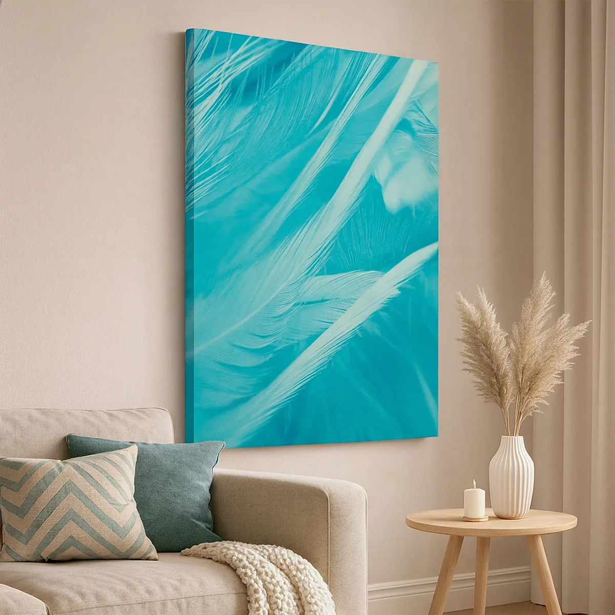 Canvastavla - Bild på duk - Drunkna i dun - 50x70 cm