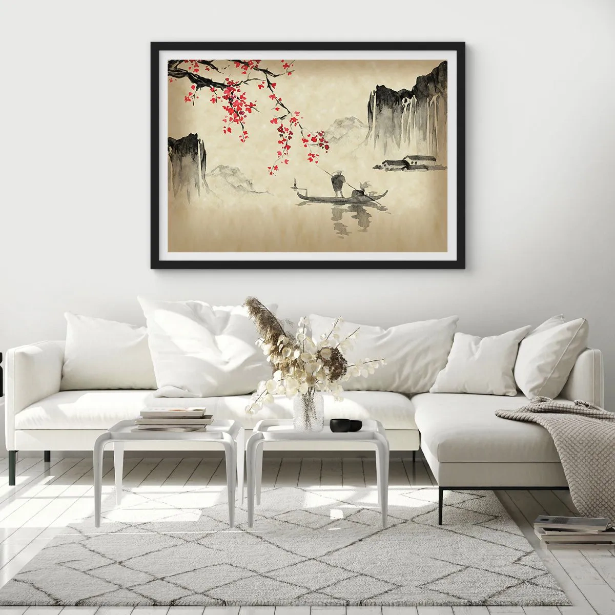 Affisch i svart ram - I det blommande körsbärslandet - 70x50 cm