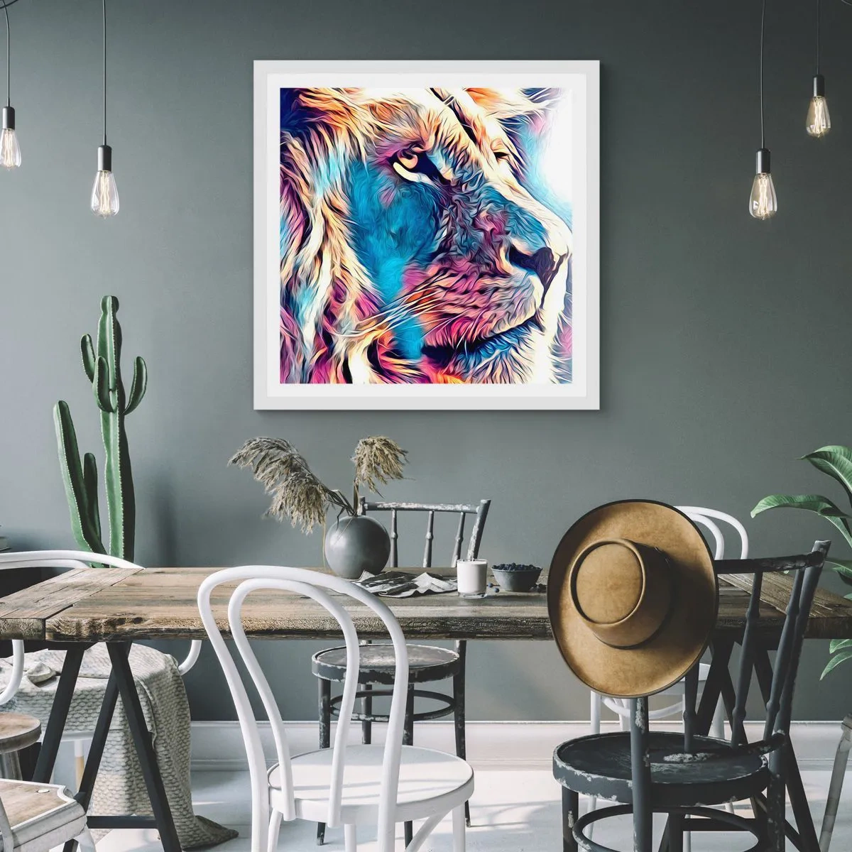 Affisch i vit ram - Naturens klokhet - 50x50 cm