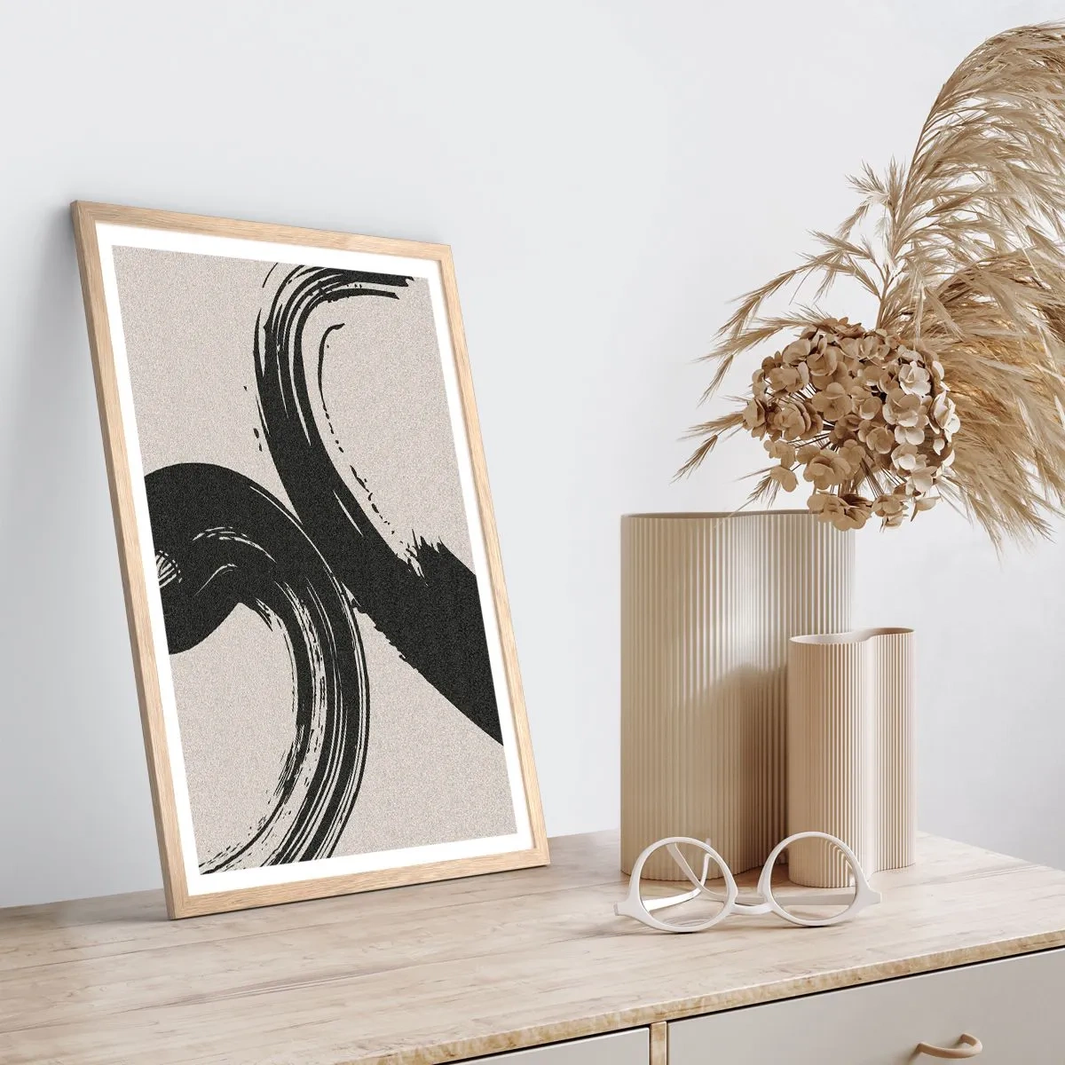 Affisch i ram av ljusek - Svepande och cirkulärt - 61x91 cm