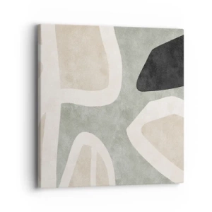 Canvastavla - Bild på duk - Komposition med svart motiv - 40x40 cm