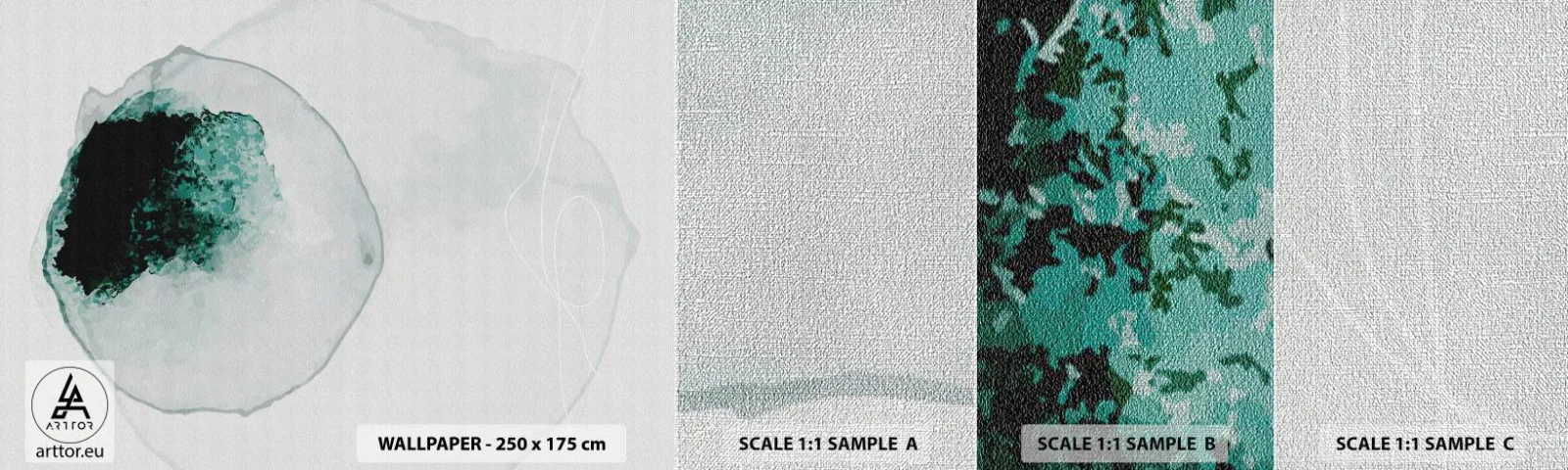 Provbit av fototapet Premium Canvas - I en droppe vatten - Modern, Minimalistisk, Abstraktion - 100x30 cm