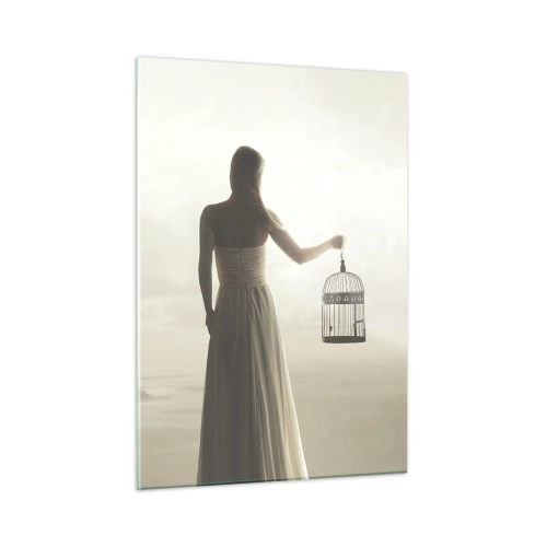Glastavla - Bild på glas - Var fri - 50x70 cm