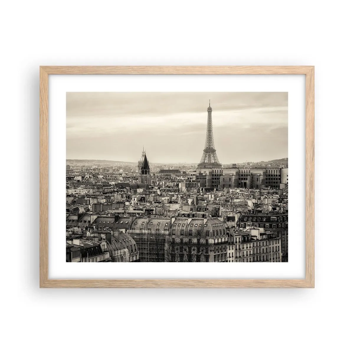 Affisch i ram av ljusek - Över Paris tak - 50x40 cm